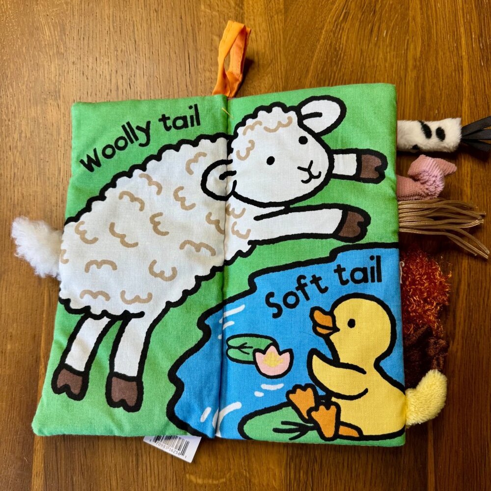 BABY JELLYCAT FARM TAILS Fabric Book Retired NWT Crinkly Interactive Touch NEW - Picture 6 of 11